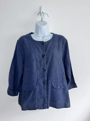 Conjunto de chaqueta y pantalón blazer cuadrado de lino para mujer talla pequeña 100 % lino Foto 1 de 4