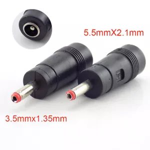 2/10 piezas conector de alimentación de CC 3,5x1,35 mm macho a 5,5x2,1 mm hembra enchufe adaptador - Imagen 1 de 9
