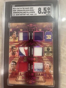 2019 Leaf In The Game Jordan/wilkins/Bird Tag/magic/Malone/Olajuwon Logoman /4 - Picture 1 of 2