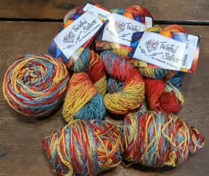 Three Skeins and Three Balls Twisted Sisters Mirage Yarn Hand Paint 73 - Picture 1 of 7