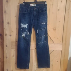 Levi's 505 Straight Fit Teen Big Boys Distressed Blue Jeans Size 20 REG 30X30 - Picture 1 of 15