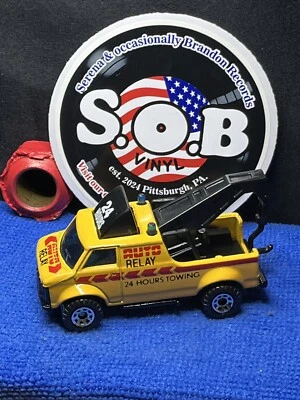 Camión de remolque Matchbox 1985 furgoneta avería 4x4 1:64 amarillo fundido a presión usado casi nuevo Foto 1 de 4