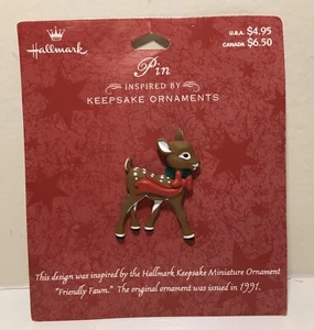Hallmark Pin Inspired by Keepsake Ornaments Friendly Fawn 1991 - Picture 1 of 7