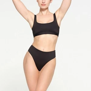 NWT Skims Signature Swim Mid Waist Bottom Onyx Women’s Size Large - Picture 1 of 7