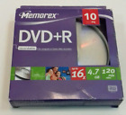 Pack 10 DVD -r 4.7GB 120m 16x Printable Virgin DVD-R IN Tub Coil MEMOREX