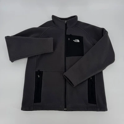 Куртка флисовая на молнии The North Face Youth XL (18) серая черная подходит для мужчин небольшого размера - Изображение 1 из 4
