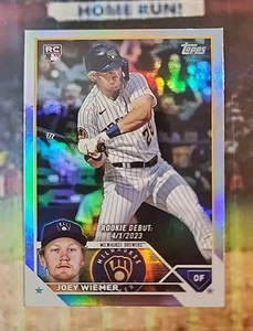 Joey Wiemer RC 2023 Topps Update Rainbow Foil #US316 Milwaukee Brewers - Picture 1 of 2