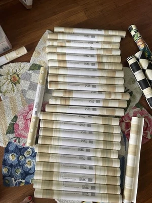 MacKenzie-Childs 1 Parchment Check Wallpaper Covering Sold Separately 1 Batch 12 - Image 1 of 4