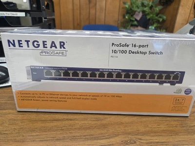 ** NETGEAR - ProSafe 16 Port 10/100 Desktop Switch Model FS116 Factory Sealed - Image 1 of 3
