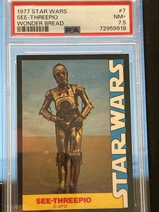 1977 Wonder Bread Star Wars See-Threepio C-3PO #7 PSA 7.5 - Picture 1 of 2
