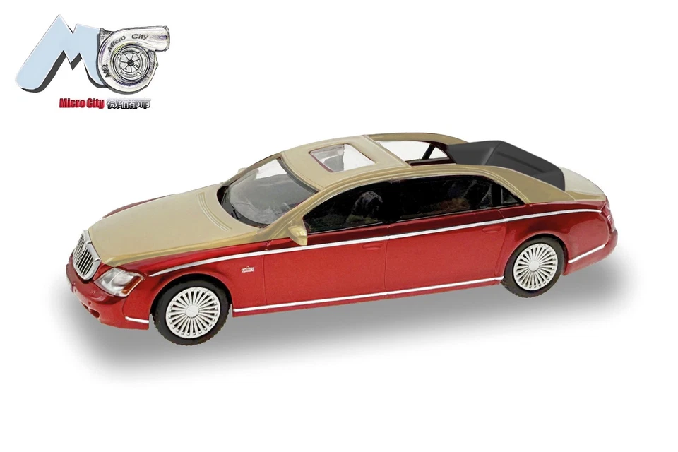Herpa MicroCity87 87MC000034 Maybach 62S - rosso/oro (2002-2013) 1:87 NUOVO + IMBALLO ORIGINALE - Immagine 1 di 1