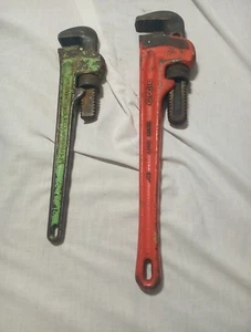 Llave de tubo rígida de 14" y 18" de colección. Clásico verde y naranja. Elyria Ohio Estados Unidos - Imagen 1 de 16