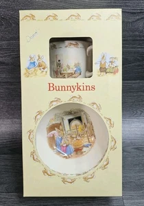 Royal Doulton Bunnykins Baby Becher & Teller Set Taufe Henkeltasse verpackt 1990 - Bild 1 von 7