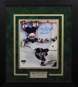 BRETT HULL AUTOGRAPHED DALLAS STARS STANLEY CUP 8x10 FRAMED PHOTO PSA/DNA - Picture 1 of 1