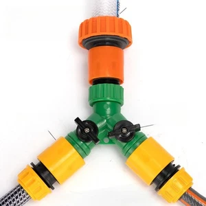 3-way Hose Splitter Tap Adapter For Washing Machine Inner Sealing Rings - Picture 1 of 12