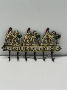 Vintage Bronze Brass Jerusalem Key Holder Wall Decor. Judaica Israel - Picture 1 of 3