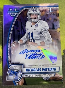 Nicholas Vattiato - 2024 Bowman U Cromo 1er Auto - Medio Tennessee - Imagen 1 de 2
