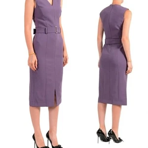 Hugo Boss Dadorina Ponte-Etuikleid mit Gürtel Lila Größe 8 - Bild 1 von 10