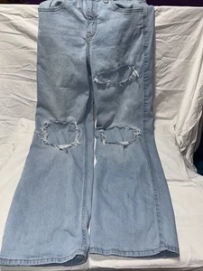 Abercrombie Kids Girls High Rise Wide Leg Jeans Distressed 13 / 14 Regular - Picture 1 of 7