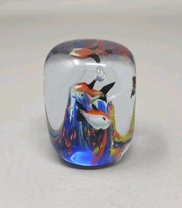 Pisapapeles de peces burbujas controladas de acuario estilo arte de Murano hecho a mano - Imagen 1 de 9