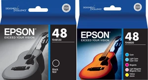 New Genuine Epson 48 Black Color 6PK Ink Cartridge Bag RX500 600 - Picture 1 of 3