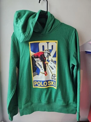 Polo Ralph Lauren PoloSki 92 Green Hoodie Sweatshirt Youth L 14-16 VintageStyle - Image 1 of 4