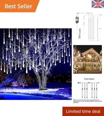 Outdoor Christmas Lights, Meteor Shower Lights Snow Falling Lights 12 inch 10... - Image 1 of 4