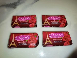 Camay Paris Beauty Bar Soap Romantique Sensual Rose Lot of 4 Unilever Vintage - Picture 1 of 4