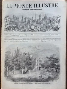 Le Monde Illustre 1857 No 31- the Villa Sardou, To Cannet of Cannes (Var) - Picture 1 of 1
