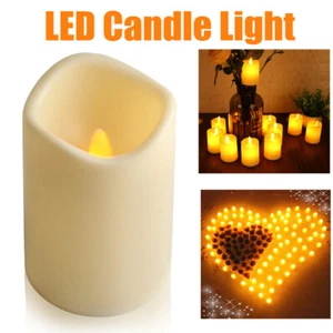 4.5" Wedding Party Home Flickering Flameless Pillar LED Votive Candle Light LOT - Picture 1 of 10