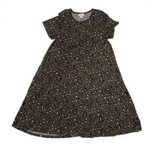M Medium Womens LuLaRoe Jessie Pocket Dress Animal Print Leopard Brown NEW - Picture 1 of 3