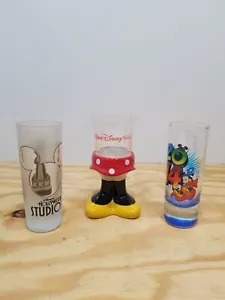 Walt Disney World Mickey Mouse 2014 klares Schnapsglas 4 Zoll NEU mit Etikett SET 3 - Bild 1 von 8