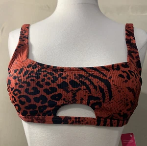 WOMEN'S SWIM TOP Rust Red And Black - XHILARATION NWT Size Small (0-2) - Picture 1 of 7