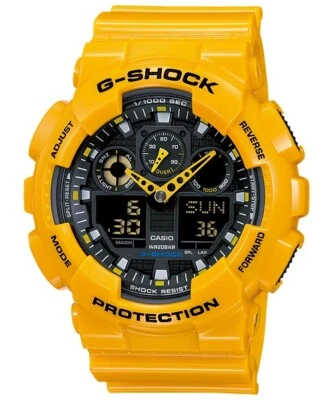 Casio G-Shock Analogue/Digital Mens Yellow XL-Series Watch GA100A-9A GA-100A-... - image 1 of 4