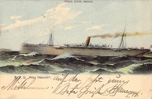 1905 Poststempel auf Dampfschiff "R. P. D. Prinz Heinrich" ungeteilte Rückseite Postkarte - Bild 1 von 2