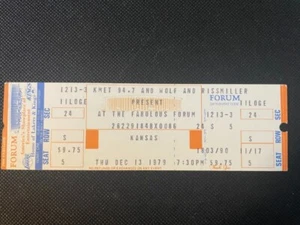 KANSAS KONZERT TICKET STUB UNBENUTZT 1979 # MONOLITH TOUR FABELHAFTES FORUM - Bild 1 von 2