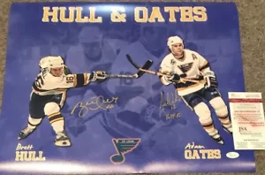 BRETT HULL & ADAM OATES AUTOGRAPHED SIGNED ST. LOUIS BLUES 16x20 PHOTO JSA COA - Picture 1 of 1