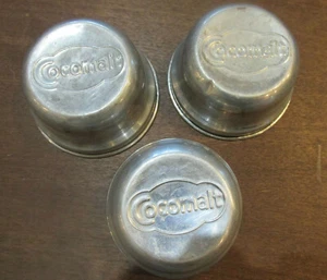 STAMPI DA FORNO IN ALLUMINIO VINTAGE COCOMALTO ALIMENTI BEVANDE PUBBLICITÀ LOTTO DI TRE - Foto 1 di 5