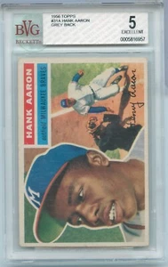 1956 Topps - Gray Back #31 Hank Aaron HOF Milwaukee Braves BVG Excellent 5-SS282 - Picture 1 of 2