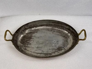 E Dehillerin Copper Pan 12 X 8 Brass Handles Paris France - Picture 1 of 17