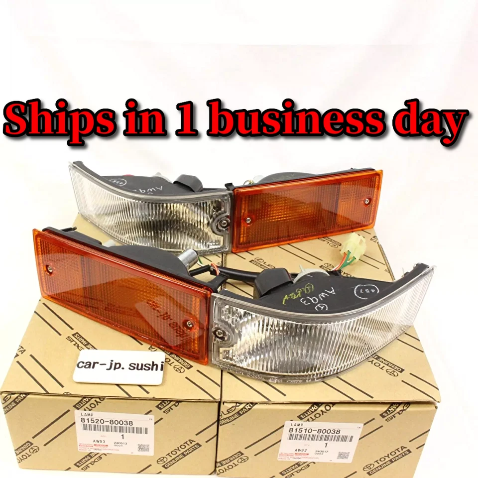 TOYOTA Genuine AE86 KOUKI SPRINTER Trueno Front Turn Signal Lamp Indicators SET - Image 1 of 4