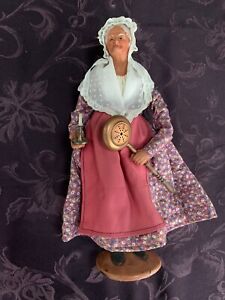 Santon Doll From Simone Jouglas -  Woman with Bedwarmer and Candle