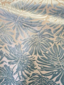 Upholstery valvet fabric Colours turquois Blue Beige Floral Design topquality - Foto 1 di 7