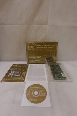 3COM 3C982-TXM EtherLINK Server 10/100 PCI DUAL PORT NETWORK INTERFACE CARD NIC - Image 1 of 4