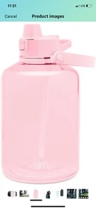 Half Gallon 64 Oz Water Bottles With Push Button Silicone Straw Lid Plastic - Picture 1 of 6