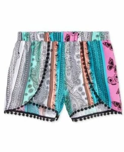 Epic Threads Toddler Girls Geo-Print Pom-Pom Shorts Black Bright White Size 3T - Picture 1 of 2