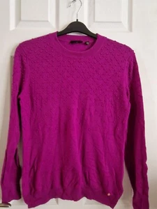 Jersey ligero Ted Baker SABRIA patrón bobble, púrpura talla 3 (M) Reino Unido 12 - Imagen 1 de 8