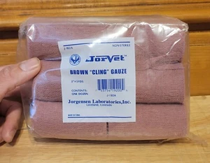 Jorvet Brown “Cling” Gauze, Non-Sterile, 3" x 5yd - 12 pack - Picture 1 of 4