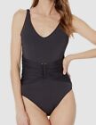 $125 Bleu by Rod Beattie Women's Black U Bar Detail One-Piece Swimsuit Size 4
