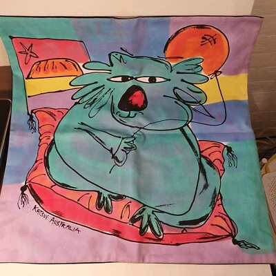 Katsui Studios Australia Koala Cushion Cover Hand Painted Pillow Designer - Image 1 of 4